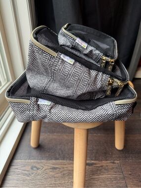 Itzy Ritzy Herringbone Travel Packing Cubes Set